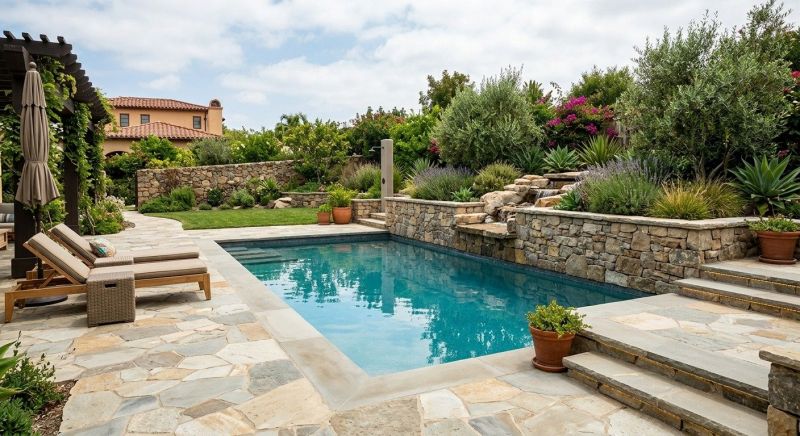 Poolside Hardscaping in Boston, MA